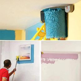 Paint Edger Roller Brush Hand-held Clean-Cut Paint Edger Roller Brush Portable Paint Edger Tool w/ Roller And Brush for Ceiling