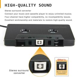 systems 3.5mm Four Channel AntiTangled Mini ABS Stereo Input Cassette Adapter Car Audio For iphone