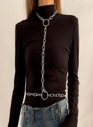 Sexy Multilayers Rhinestone Body Chain Necklace Jewelry For Women Simple Waist Long Accessories Chains2598777