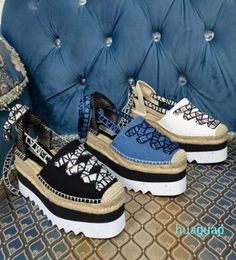 Gaia Platform Espadrilles Stella Mccartney Sandals 8cm Increasing Fashion Wedge Denim Summer Shoes 8883331103