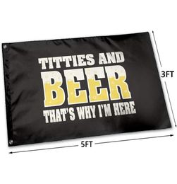 Titties Beer That039s Why I039m Here Funny Flag Polyester Fabric Hanging Advertising Outdoor Indoor 9835393