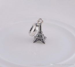 Eiffel tower chrams Jewellery Findings Components Charms beads pendants S925 sterling silver fits for style bracelets ale086H99368369