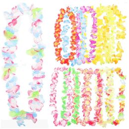 Decorative Flowers 50PCS Colourful Hawaiian Leis Necklace Flower Garland Tropical Luau Party Favours Beach Hula Costume Accessory Christmas