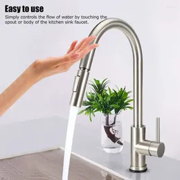 Bathroom Sink Faucets G1/2in Thread Touch Kitchen Faucet With Pull Down Sprayer 360 Degrees Rotation Sensor Basin Water Tap Arrival