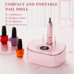 35000RPM Nail Drill Manicure Machine Rechargeable Electric Nail Sander With Pause Mode Nails Lathe Gel Cutting Remove Tool