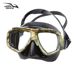 Professional Disguise Camouflage Scuba Dive Mask Myopic Optical Lens Snorkelling Gear Spearfishing Myopia Goggles