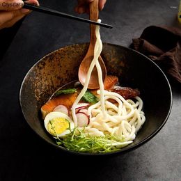 Bowls Japanese Style Ramen Rice Noodles Soup Bowl Ceramic Bamboo Hat 7/8/9 Inch Household Tableware Colour Glaze Art