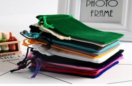 100pcslot 5x7 7x9 9x12 15x20cm Velvet Bag Wedding Party Favour Boutique Cosmetics Jewellery Packaging Bags Candy Gift Bag Pouches T24662364