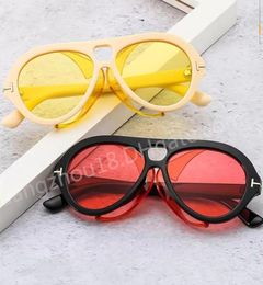 Fashion Women039s Sunglasses Oversized Shades Black Yellow Pilot Sun Glasses for Women Men UV400 Beach Eyewear6617706