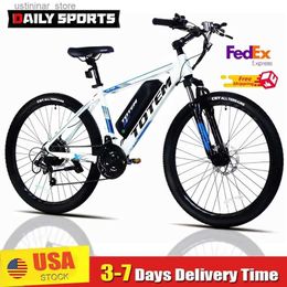 Bikes Ride-Ons Totem Victor Electric Bike 350W Motor 36V 10.4Ah Removable Battery Up to 20MPH 21 Speed 26 Electric Mountain Bicycle for Adults L47