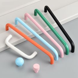 U Type Colourful Kitchen Cabinet Handles 128mm Knobs and Handles for Drawer Cupboard Children's Room Closet Pull Furniture Handle