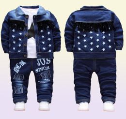 Children Baby Boys Clothes Fashion Denim Jacket Top Pants 3Pcssets Infant Kids Casual Clothing Winter Toddler Tracksuits LJ2008315952325