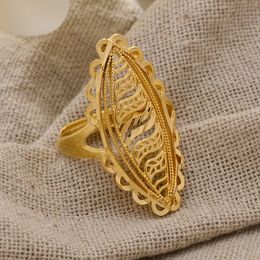 Indian Dubai Gold Colour Rings For Women Nigerian Wedding Ethiopian Luxury Finger Rings Party Gift