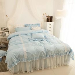 Bedding Sets Ins Princess Style Lace Mesh Set Bed Skirt Pillow Case Duvet Cover Four Piece L29