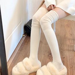 Women Socks Female Long Solid Colour Black White Grey Over Knee For Girls Fashion Casual Stockings Japanese Style