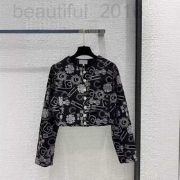 Women's Jackets designer Nanyou CH Ski Series denim jacket for women's 2024 spring new graffiti letter print round neck short R9BB