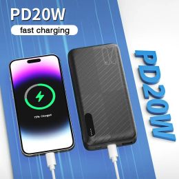 10000mAh Portable Power Bank USB C External Spare Battery 22.5W Fast Charging 20000mAh Powerbank For iPhone 13 14 Samsung Xiaomi