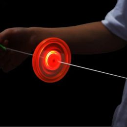 New Flywheel Toy Spinner Fidget Lightshow Children Pull Line Flashing Toys Led Light Up Glow Wheel Luminous Rope