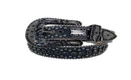 Black for simon Rhintone Men Belts Crafts Crocodile grain Belts for men in pu leather4902624