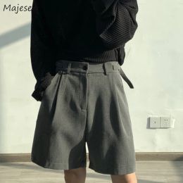 Shorts Fashion Casual Shorts Men Summer Korean Chic Wide Leg Trousers Male Kneelength Sashes Draped Loose Retro Popular High Street