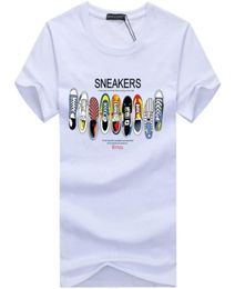 Mens Designer T Shirt Letter Sneaker Print Casual Short Sleeve Black White Fashion Men High Quality Tees Tops3543087