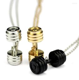 Pendant Necklaces Men Kettlebell Barbell Dumbbell Necklace Sport Weightlifting Collar Bodybuilding Fashion Gym Fitness Accessory8971403