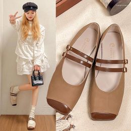 Casual Shoes 2024 Spring And Summer Fashion Elegant Square Toe Low Heel Women's Solid Colour Flat