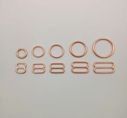 Sewing notions bra rings and sliders strap adjustment buckle in rose gold4032805