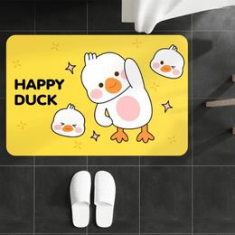 Carpets Happy Ducks Absorbent Floor Mat For Living Room Bedroom Doormat Bathroom Non-slip Pad 3D Cartoon Animal Carpet Home Decoration