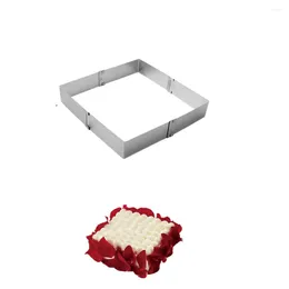 Baking Tools Stainless Steel Square Retractable Adjustable Mousse Cake Ring Mould Size 6-11 Inch Dessert Accessories
