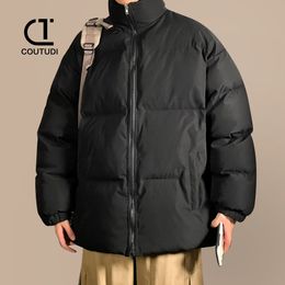 COUTUDI-Warm Puffer Jacket for Men, Thick Parkas, Casual Padded Down Outwear, Zipper Closure, Long Sleeve, Couple Outdoor Coat