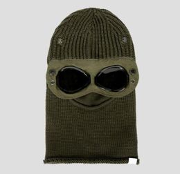 Goggle Balaclava Extra Fine Merino Wool Beanie Knit Hat Men Cap Outdoor Windbreak Hood Retains Heat Skull Caps Black Army Green2021477