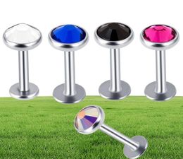 Woman 16G Labret Stud Set Jewelry Stainless Lip Piercing Bar Body Jewelry Nose lage Helix Ear Screw Bar7097519
