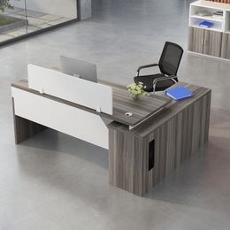 Simple Wooden Office Desks Modern Office Supervisor Computer Table Single Employee Office Desk and Chair Set Office Furniture