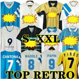 BOLI 1990 Waddle Retro HOME Soccer Jerseys Marseill 05 06 91 92 93 98 99 AWAY Cantona Papin Cantona DESAILLY classic return football shirt 888888
