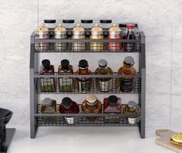 Storage Bottles Jars 3 Tier Spice Rack Bathroom Kitchen Countertop Shelf Holder Organiser Hanging Racks Seasoning1694881