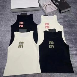 Womens sleeveless clothes mu t shirt designer mui women sexy halter tops party crop top embroidered tank top spring summer backless shirt S-L