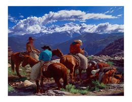 Mark Maggiori Cowboys at Work Painting Poster Print Home Decor Framed Or Unframed Popaper Material2942227