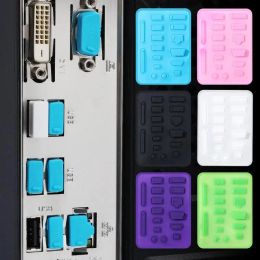 16pcs/set Colorful Silicone Anti Dust Plug Cover Stopper Dust Plug Laptop Dustproof USB Port RJ45 Interface Waterproof Cover 16