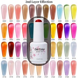 Clou Beaute 15ml Jelly Gel Polish Vernis Semi Permanent UV Gel Light Translucent Nail Art Lakiery Hybrydowe Manicure Gel Ongle