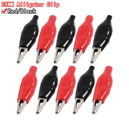 20pcs 28MM Metal Alligator Clip G98 Crocodile Electrical Clamp Testing Probe Metre Black Red with Plastic Boot Car Auto Battery