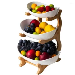 Plates Living Room Home Three-layer Plastic Fruit Plate Snack Dish Creative Modern Dried Basket Candy Cake Stand Bowl Style