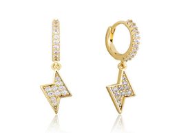 Unisex Fashion Men Women Earrings Gold Plated Bling CZ Light Earrings for Men Women Hip Hop Earrings Nice Gift for Friend4678923