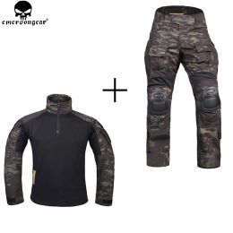 Pants Emersongear Hunting Clothes Combat Pants with Knee Pads Emerson Pants Multicam Shitr Black Tactical Camouflage Pants G3 Uniform