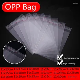 Gift Wrap 100pcs/lot 11x13cm-11x36cm OPP Stickers Self Adhesive Transparent Plastic Bags Jewellery Display Retail Packing
