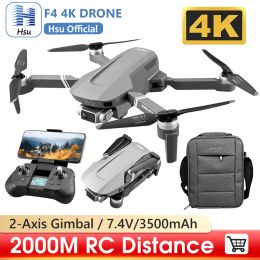 Drones F4 Drone 4k Professional 2axis Gimbal Brushless Rc Dron Gps 5g Wifi 2km Flight Distance Fpv Foldable Quadcopter Vs Sg907 Max