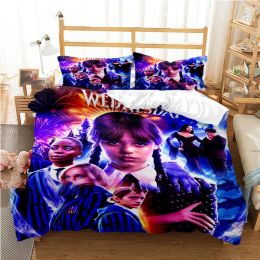 Horror TV Shows Wednesday Addams Bedding Set Boys Girls Twin Queen Size Duvet Cover Pillowcase Bed Kids Adult