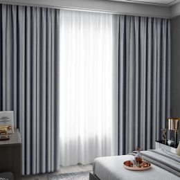 French Cream StyleDrapes Full Blackout Bedroom Curtain Minimalist Living Room Drape Modern Home Floor-to-ceiling Window Curtains