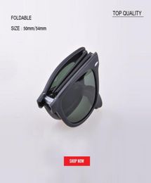 factory top quality classic 50mm square Foldable Sun glasses Men Women oversized 54mm SunGlasses Driving designer Folding lens mat5971433