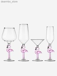 Wine Glasses Creative Flamino lass Cup Hih Value Wine lass oblet Home Champane Red Wine Cocktail Cup Atmosphere Sense ift L49